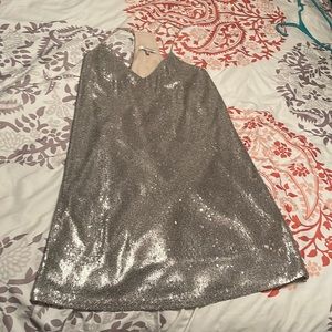 Lavender Brown Brand Silver Sequence dress